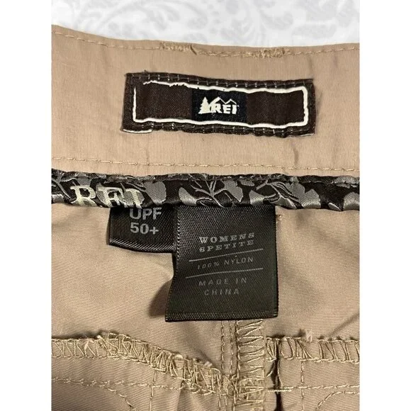 REI Co-Op Pants Sahara Convertible Hiking Pants Womens 6P Brown Upf50 Shorts - Picture 8 of 14